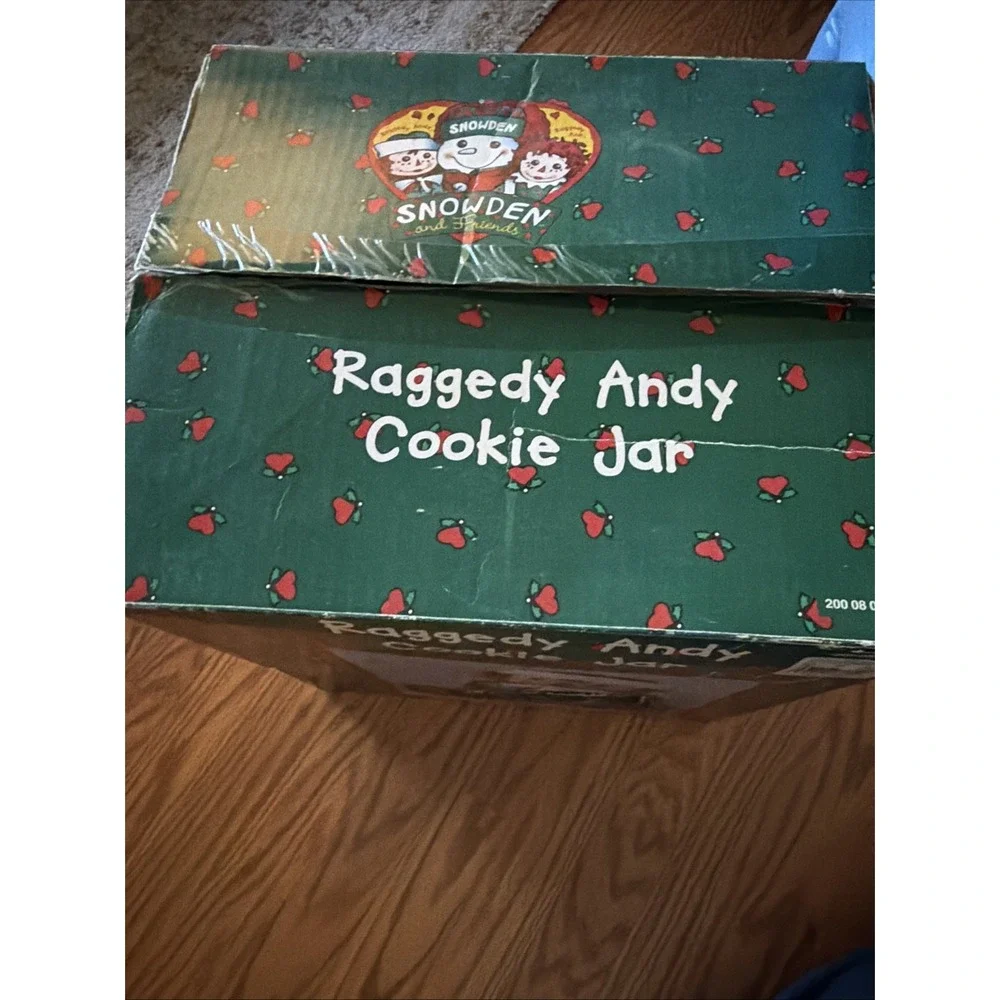Vintage Raggedy Andy Cookie Jar 1998 Sakura Snowden Friends Ceramic w/ Box
